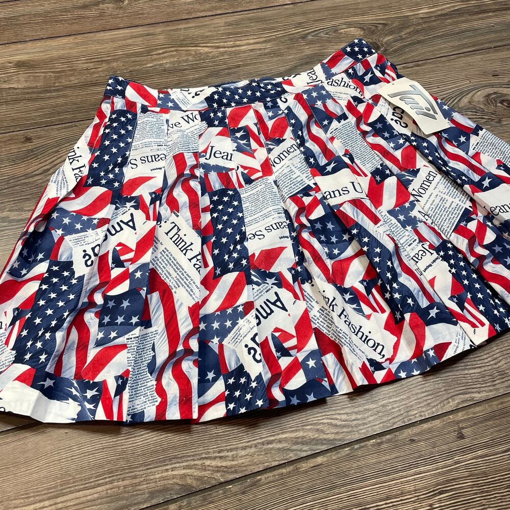 Tail Inc Flag Americana Pleated Short Skirt Made in USA SZ 16 C102049